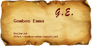 Gombos Emma névjegykártya